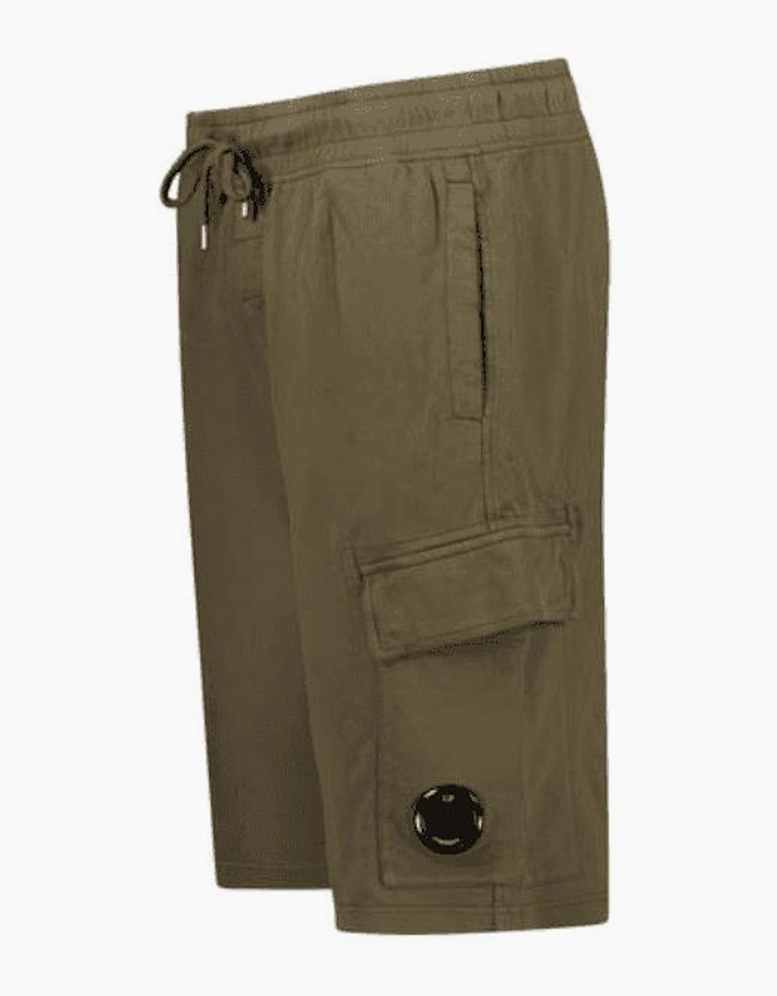 Light Fleece Lens Pocket Khaki Green Cargo Shorts