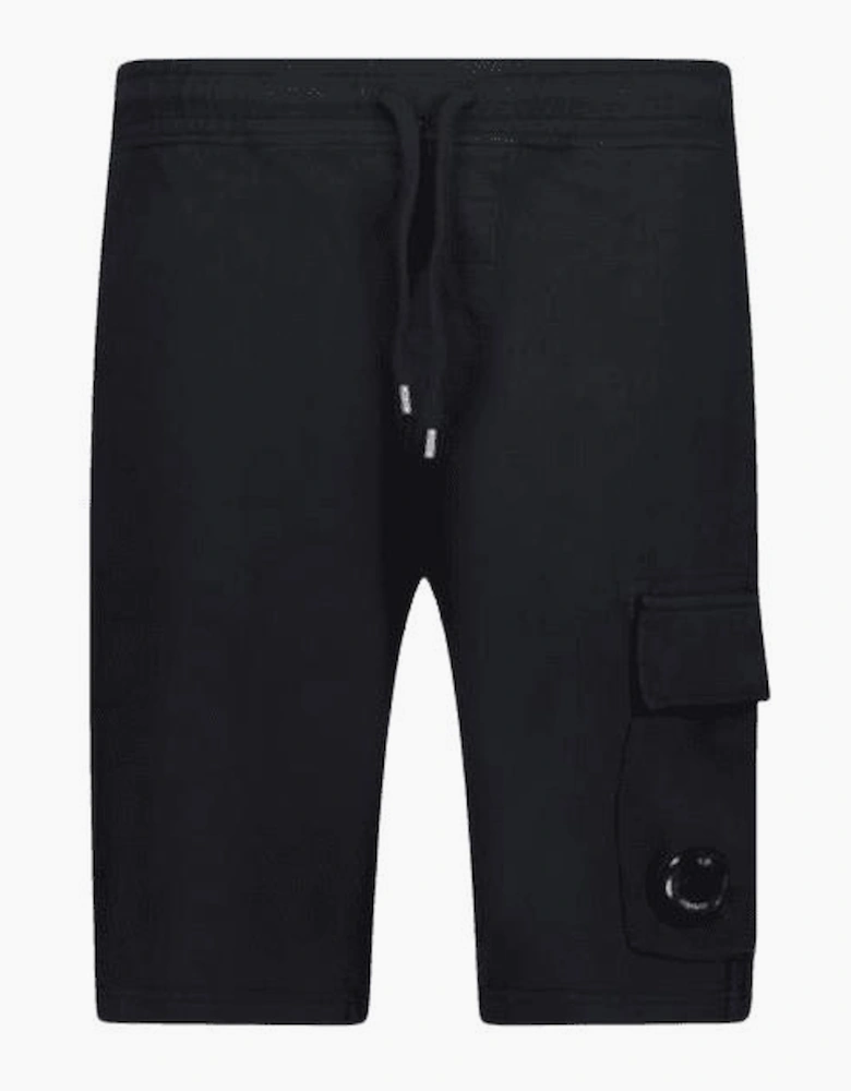 Light Fleece Lens Pocket Black Cargo Shorts