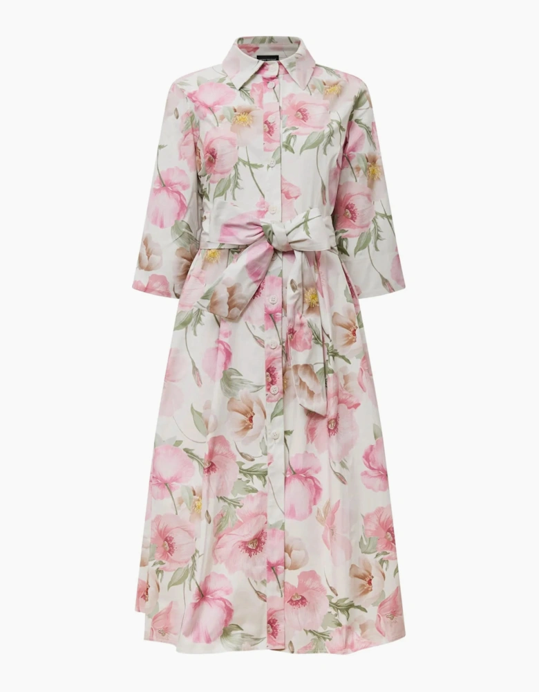 Pink Bloom Cotton Midi Dress