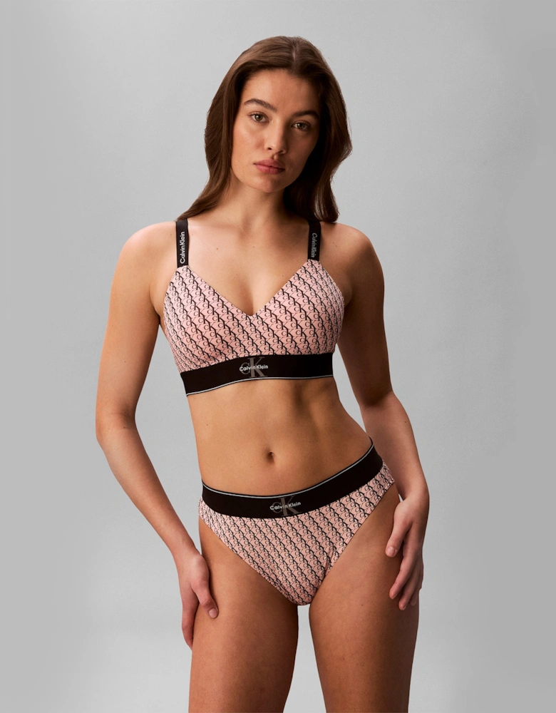 Calvin Klein LIGHTLY LINED BRALETTE Womens High-Waist Briefs Bright Peach