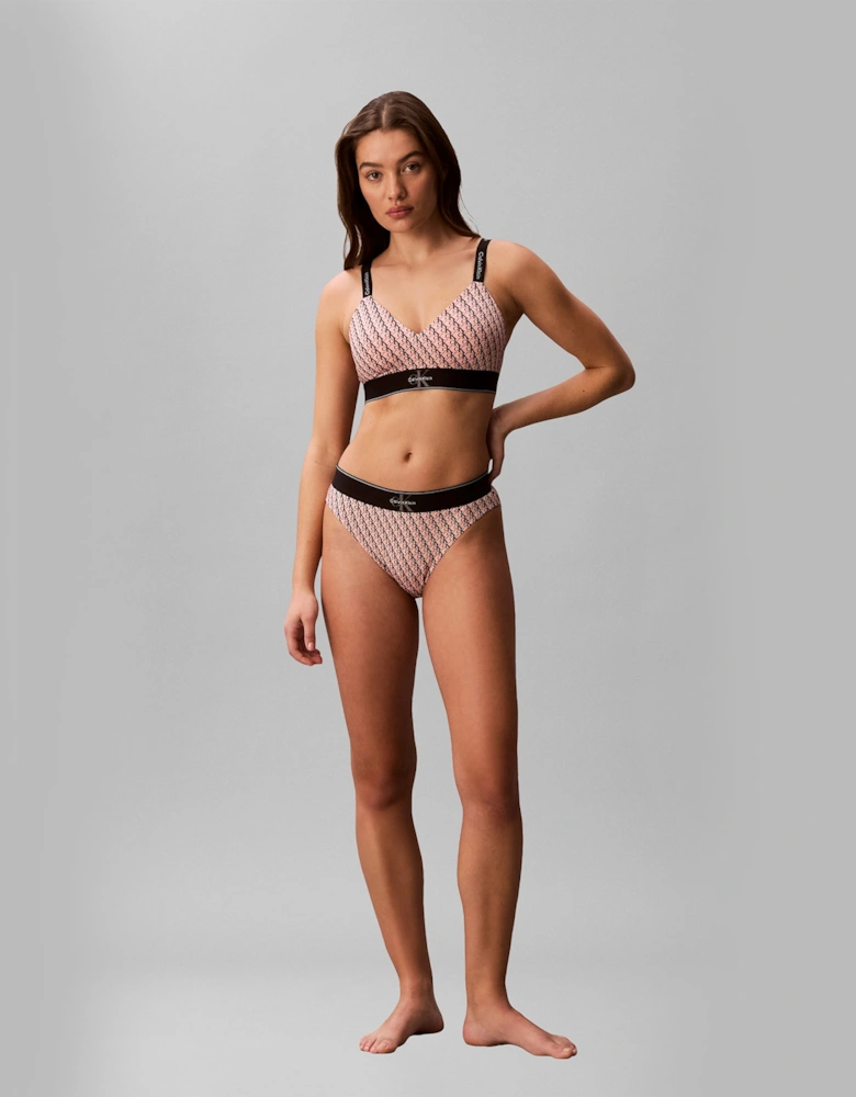 Calvin Klein LIGHTLY LINED BRALETTE Womens High-Waist Briefs Bright Peach