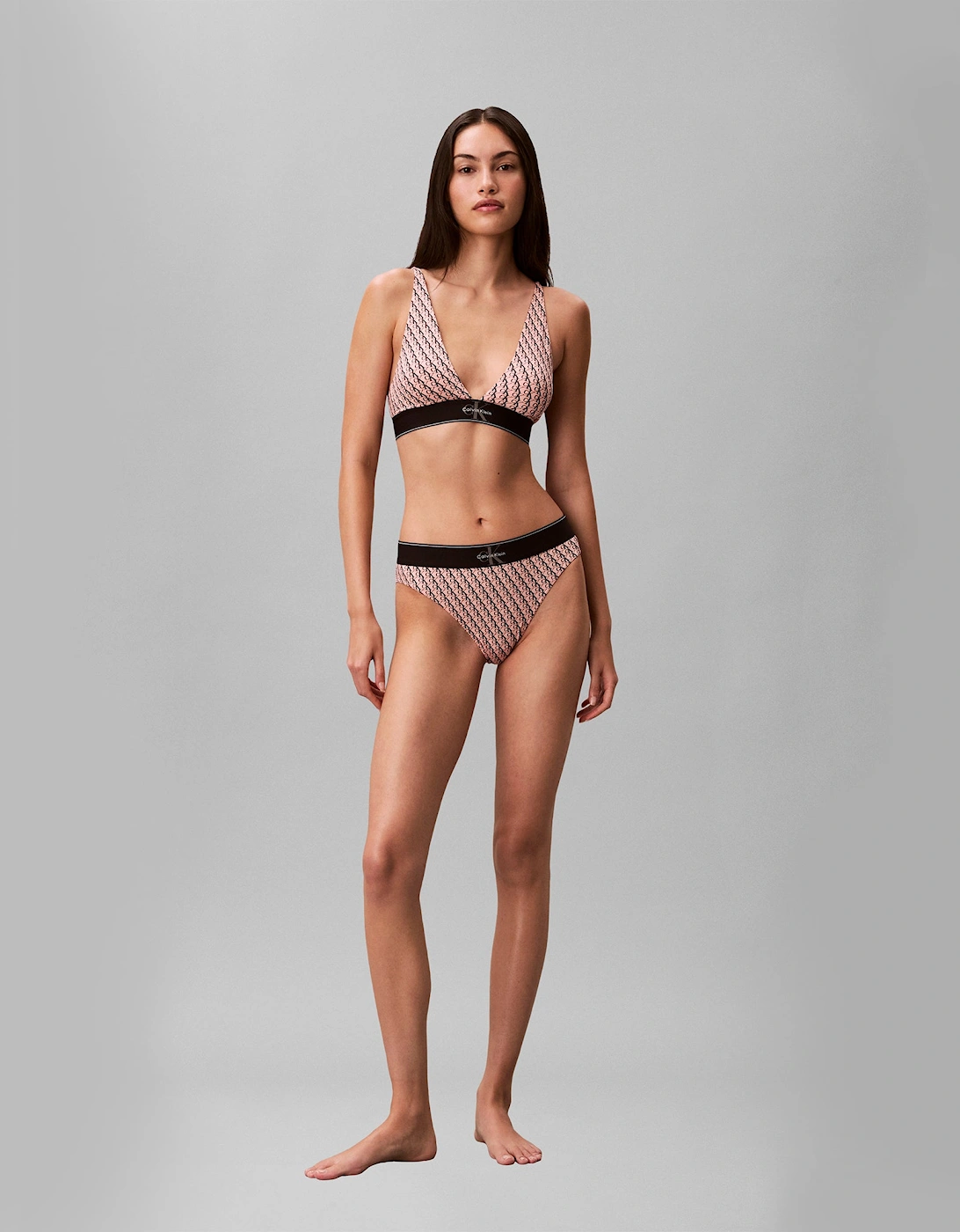 Calvin Klein HIGH WAIST BIKINI Womens High-Waist Briefs Bright Peach