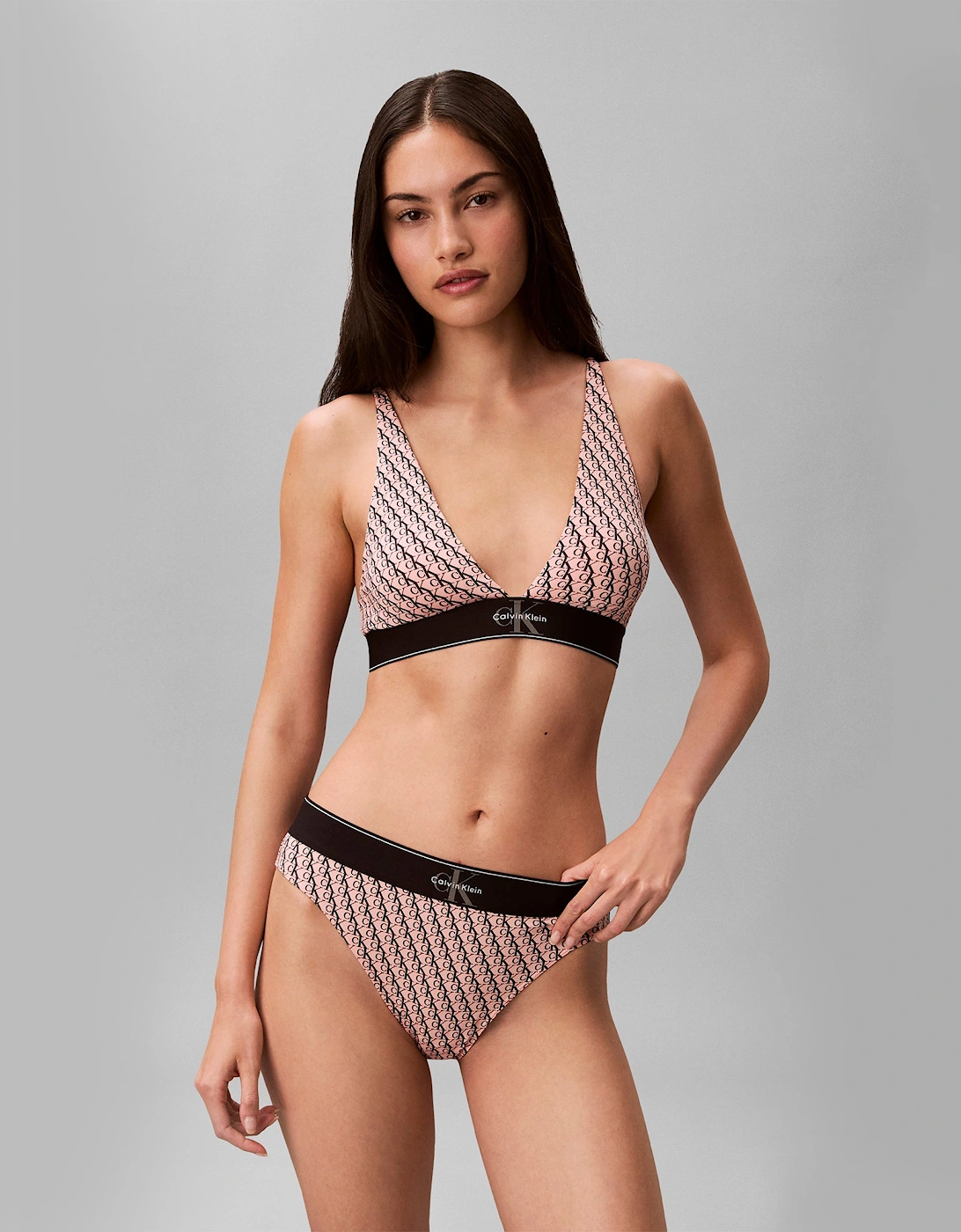 Calvin Klein HIGH WAIST BIKINI Womens High-Waist Briefs Bright Peach