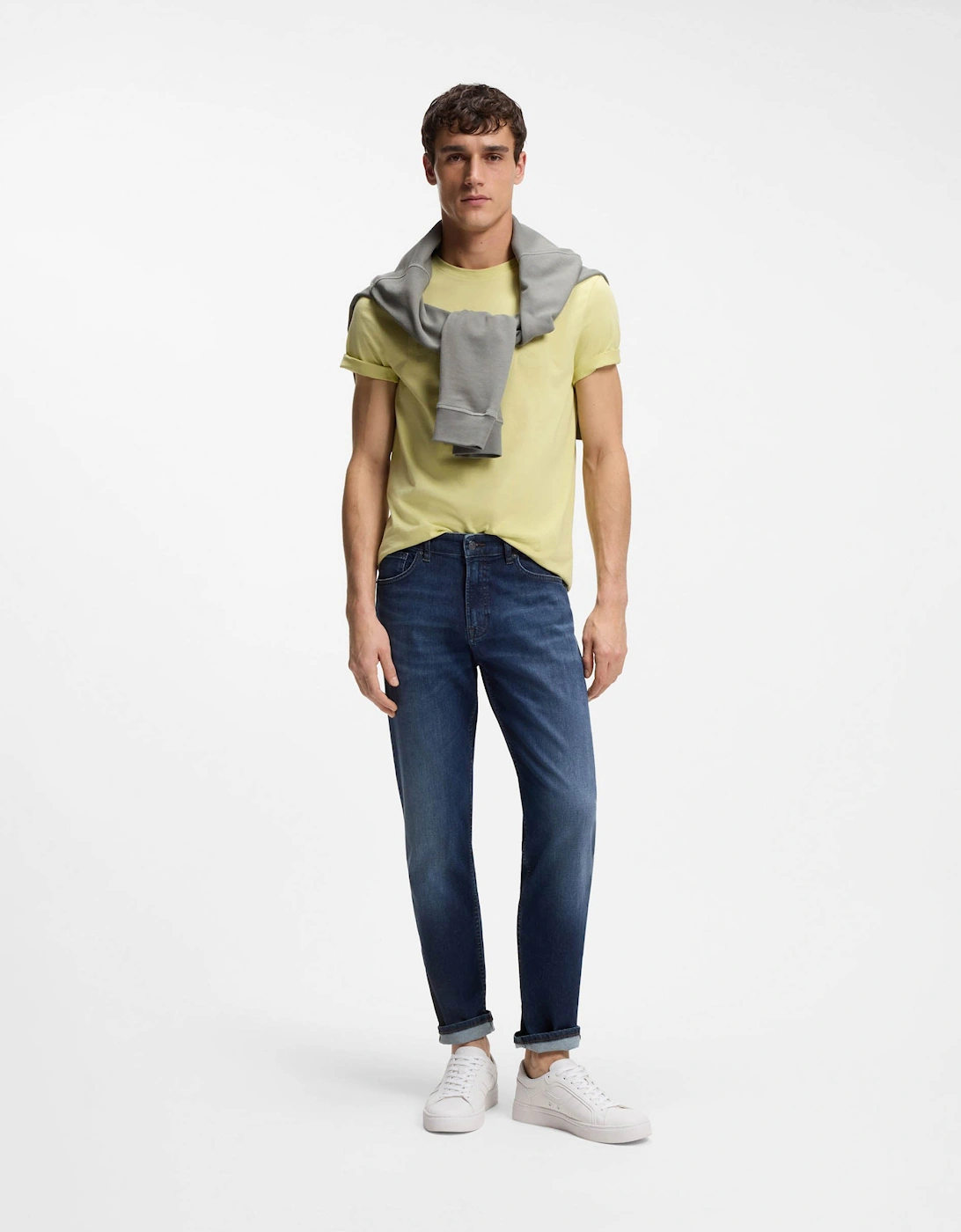 BOSS Orange Maine Regular-Fit Jeans in Soft-Motion Denim - Medium Blue 420