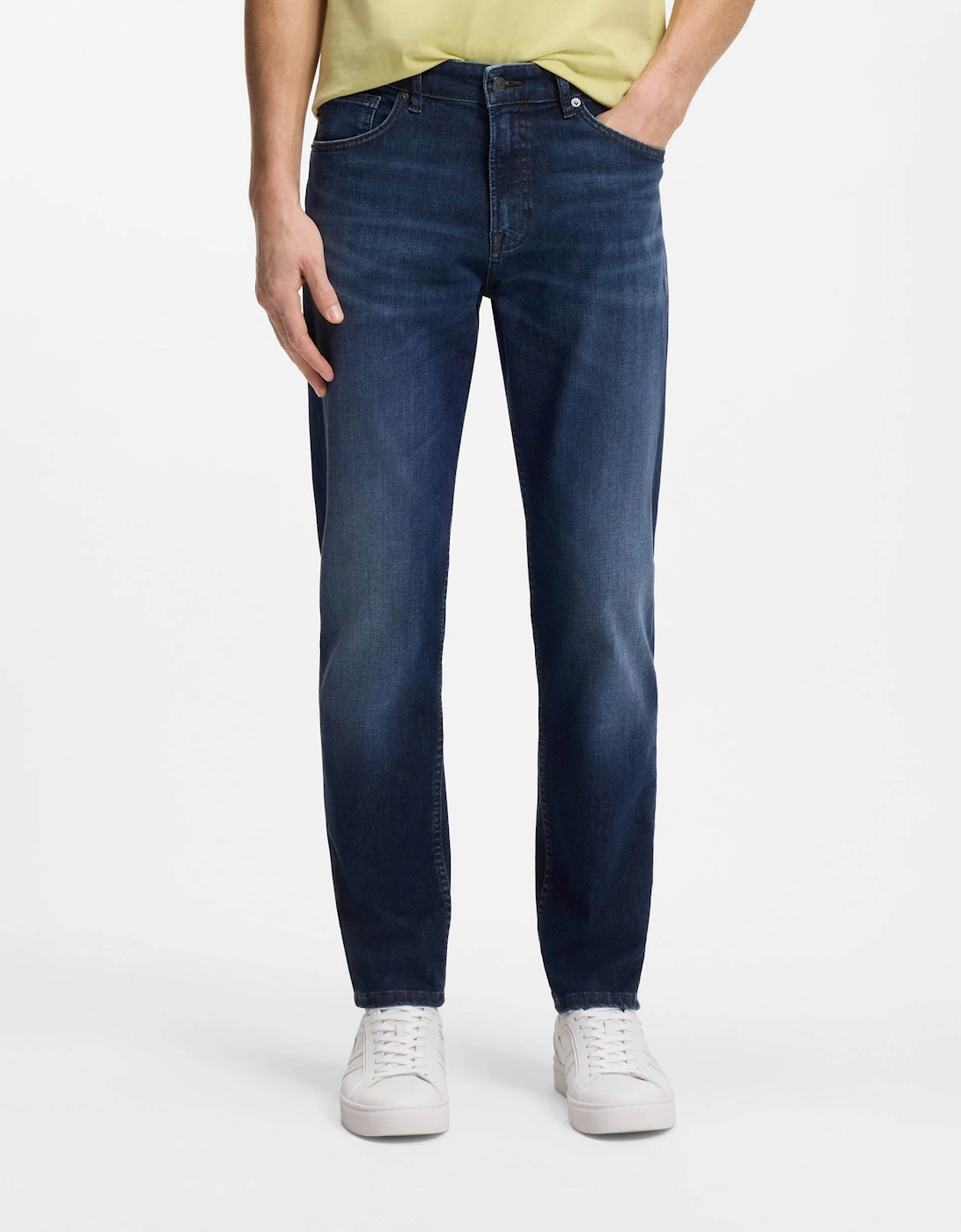 BOSS Orange Maine Regular-Fit Jeans in Soft-Motion Denim - Medium Blue 420