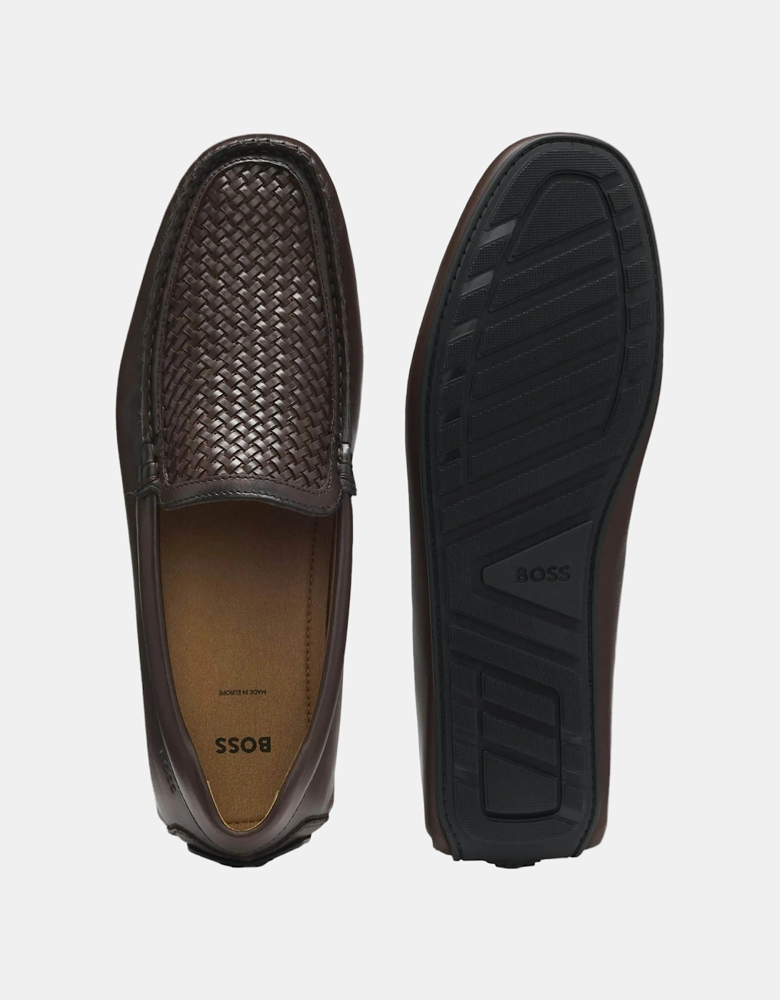 BOSS Orange Noel_Mocc_ltwvr Mens Shoes 50563133 - Dark Brown 203