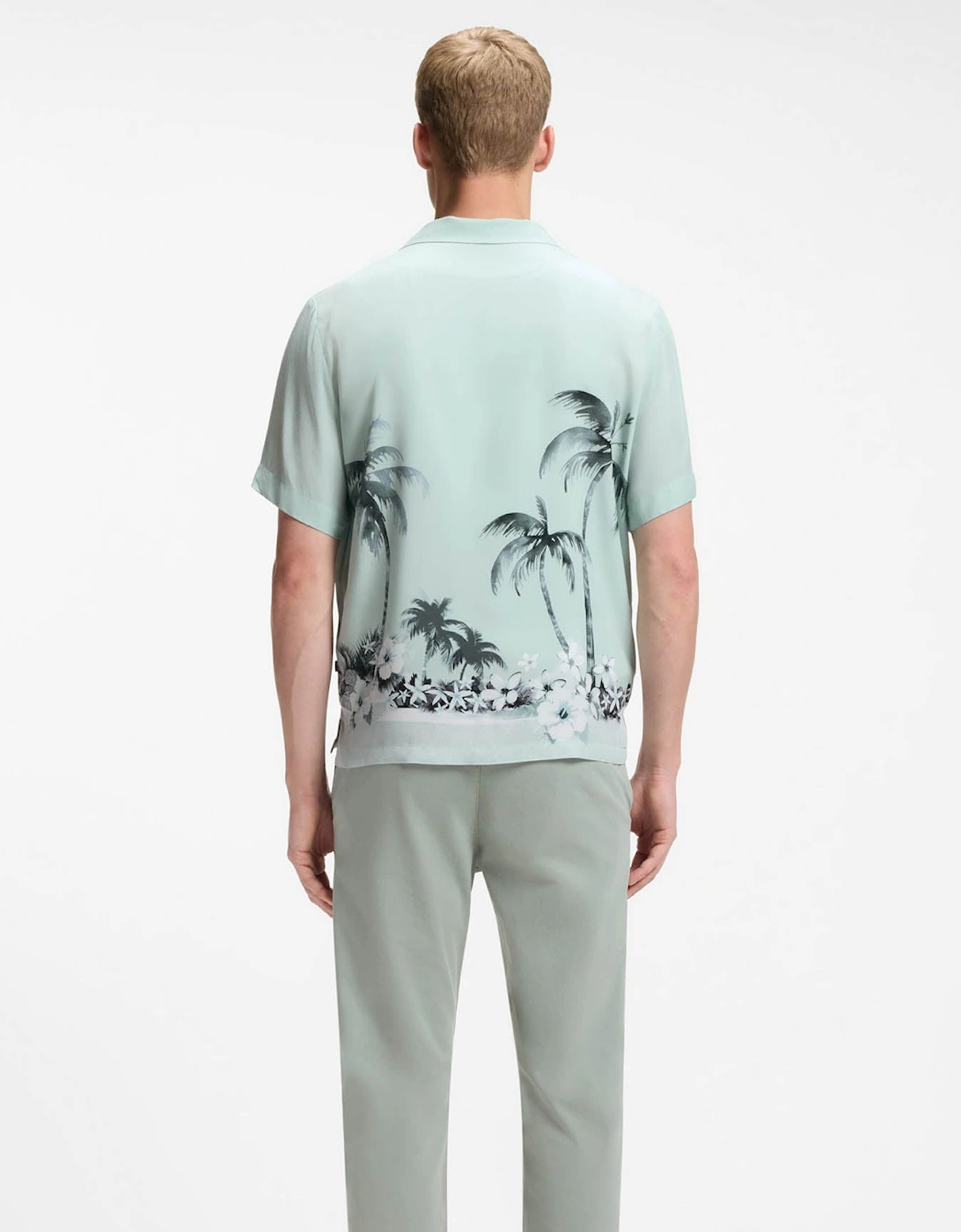 BOSS Orange Rayer Mens Short Sleeve Shirt - Turquoise/Aqua 446