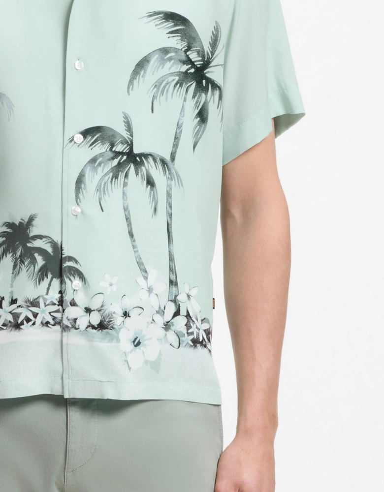 BOSS Orange Rayer Mens Short Sleeve Shirt - Turquoise/Aqua 446