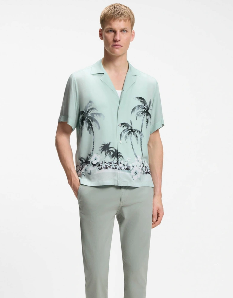 BOSS Orange Rayer Mens Short Sleeve Shirt - Turquoise/Aqua 446