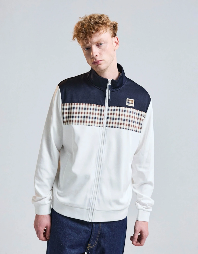 Aquascutum Mens Club Check Shoulder Track Top - Navy 11