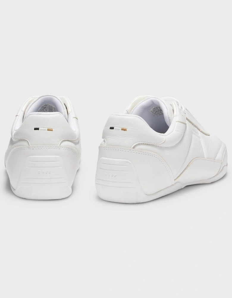 BOSS Orange Jaylen Mens Leather Trainers with Logo Detail - White 100