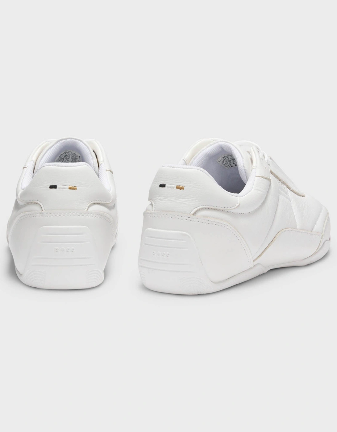BOSS Orange Jaylen Mens Leather Trainers with Logo Detail - White 100