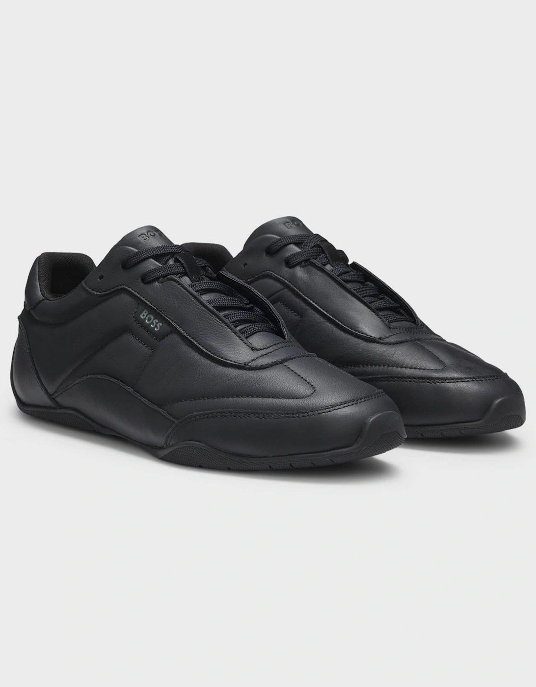 BOSS Orange Jaylen Mens Leather Trainers with Logo Detail  - Black 005, 5 of 4