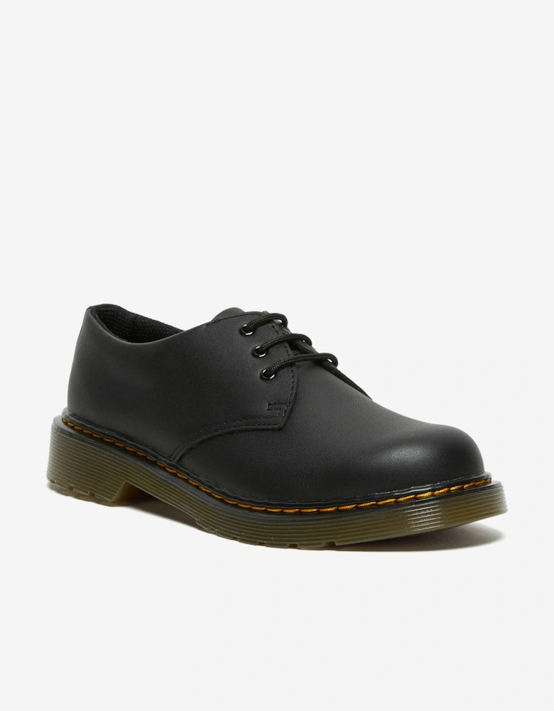 Dr Martens Girls 1461 Softy T Leather Shoes in Black