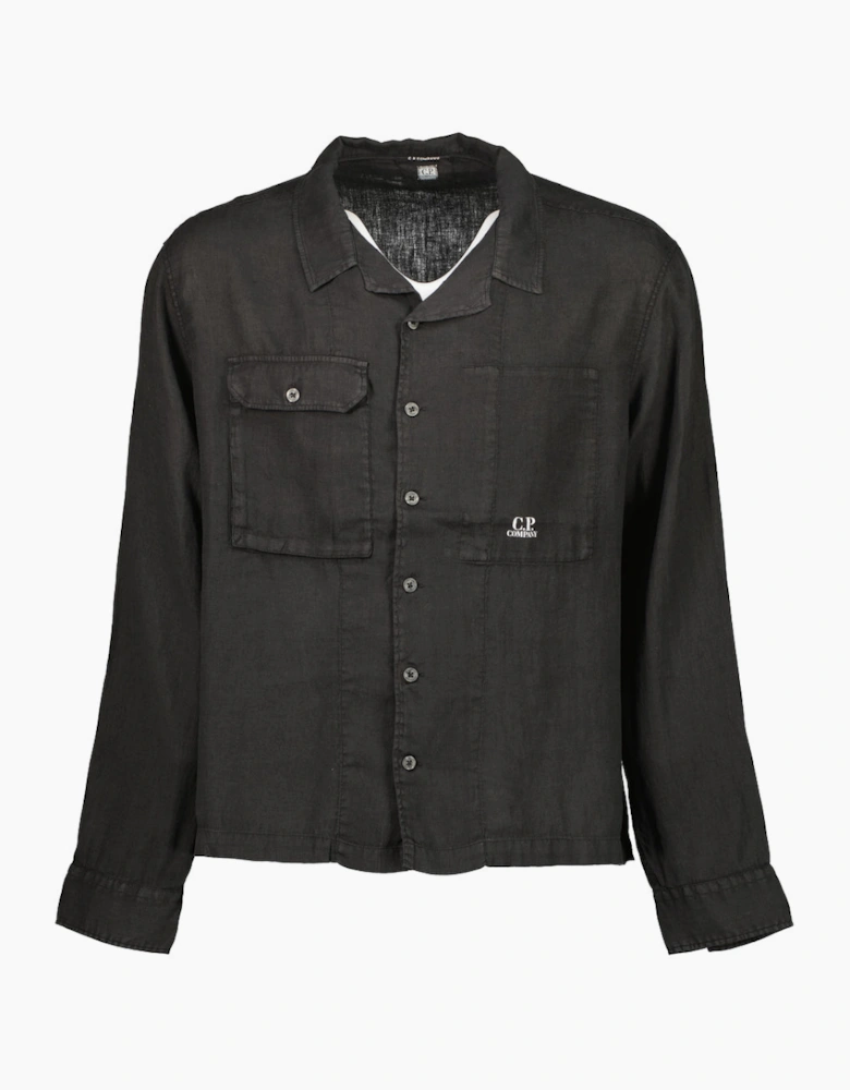 Long Sleeve Linen Overshirt