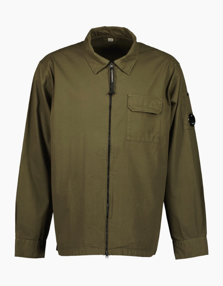 Gabardine Zip Up Lens Overshirt