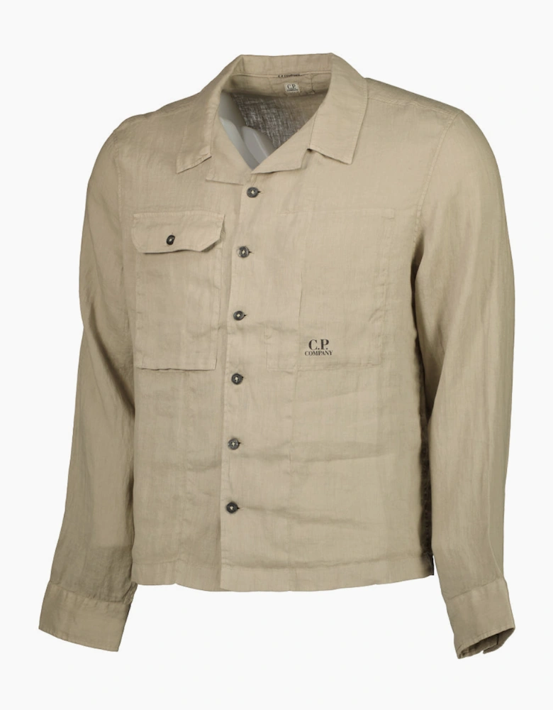 Long Sleeve Linen Overshirt