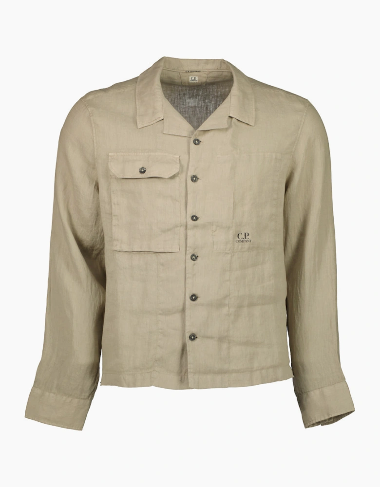 Long Sleeve Linen Overshirt