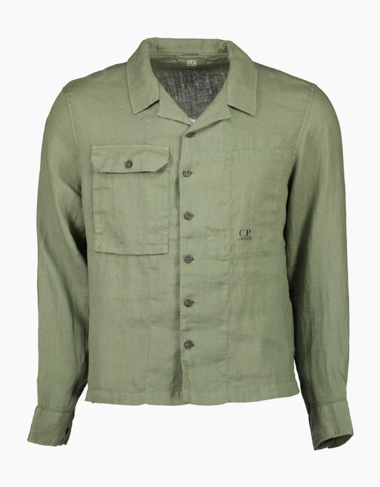 Long Sleeve Linen Overshirt