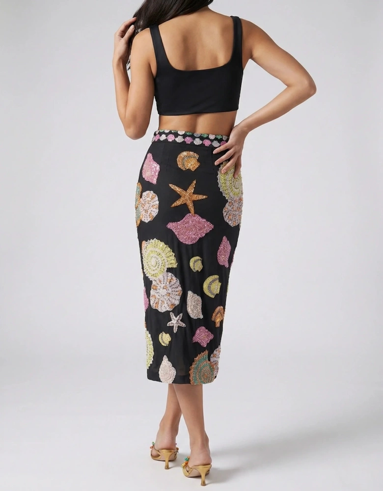 New York Hand-Embroidered Top Black in Stock