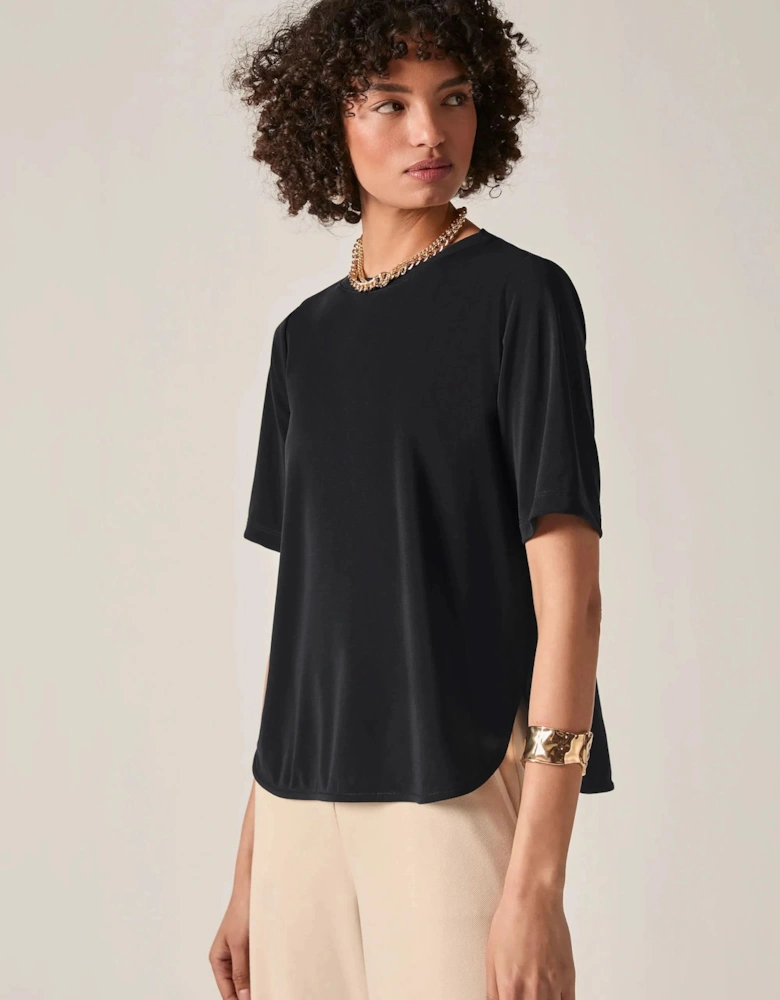 Black Jersey Relaxed Top