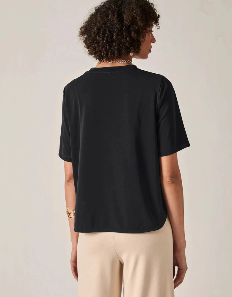 Black Jersey Relaxed Top