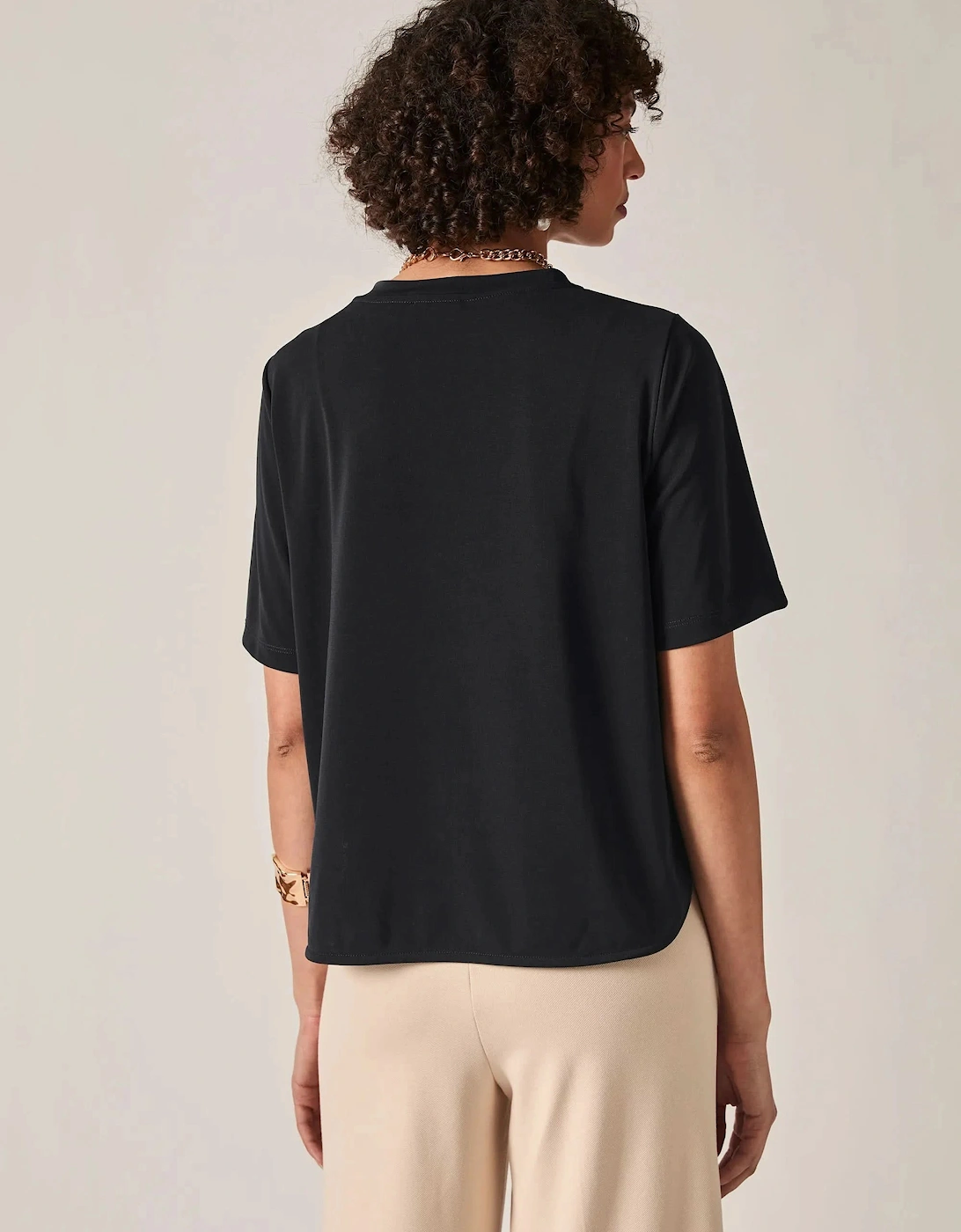 Black Jersey Relaxed Top