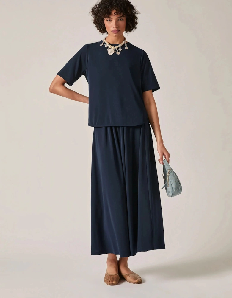 Navy Jersey Relaxed Top