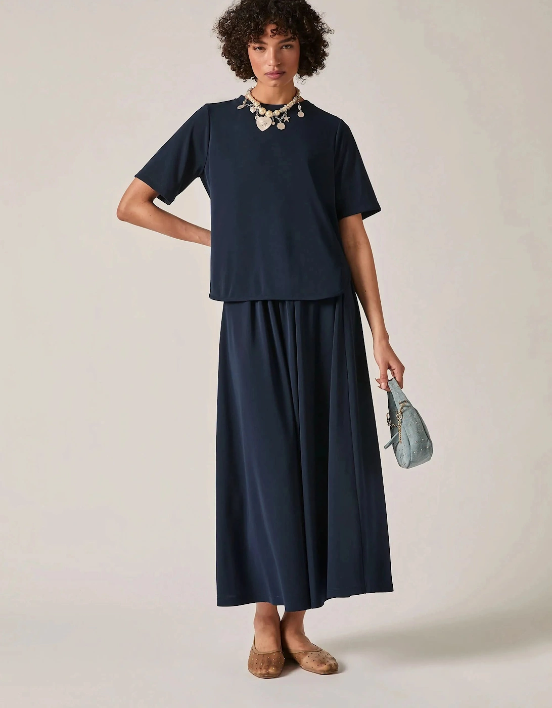 Navy Jersey Relaxed Top