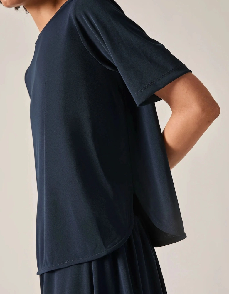Navy Jersey Relaxed Top
