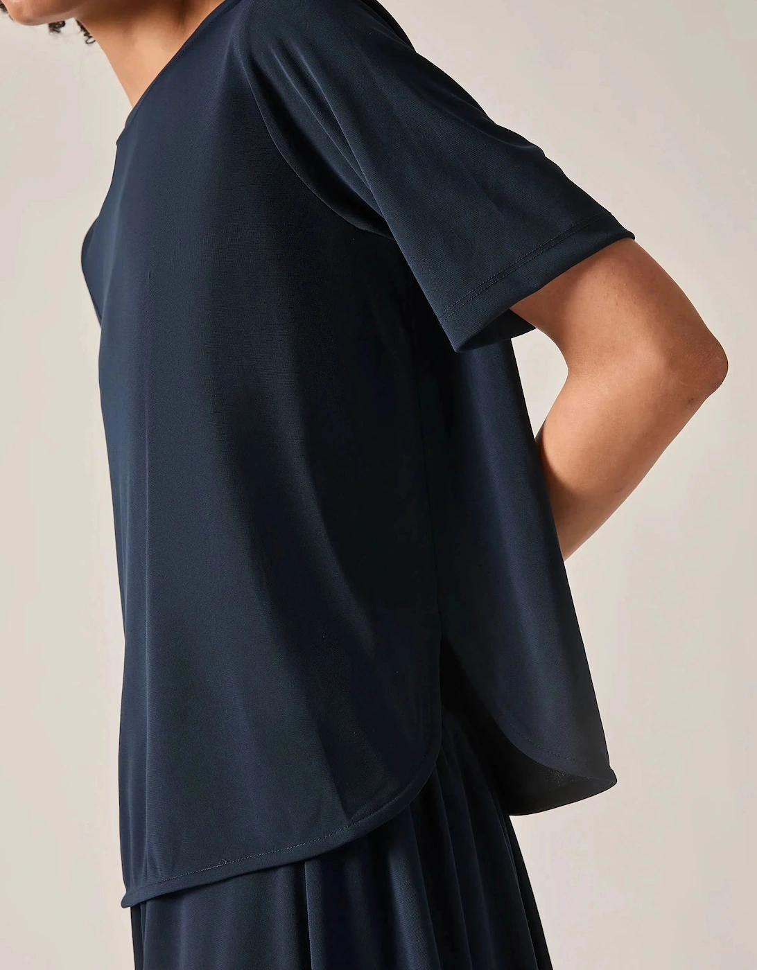 Navy Jersey Relaxed Top