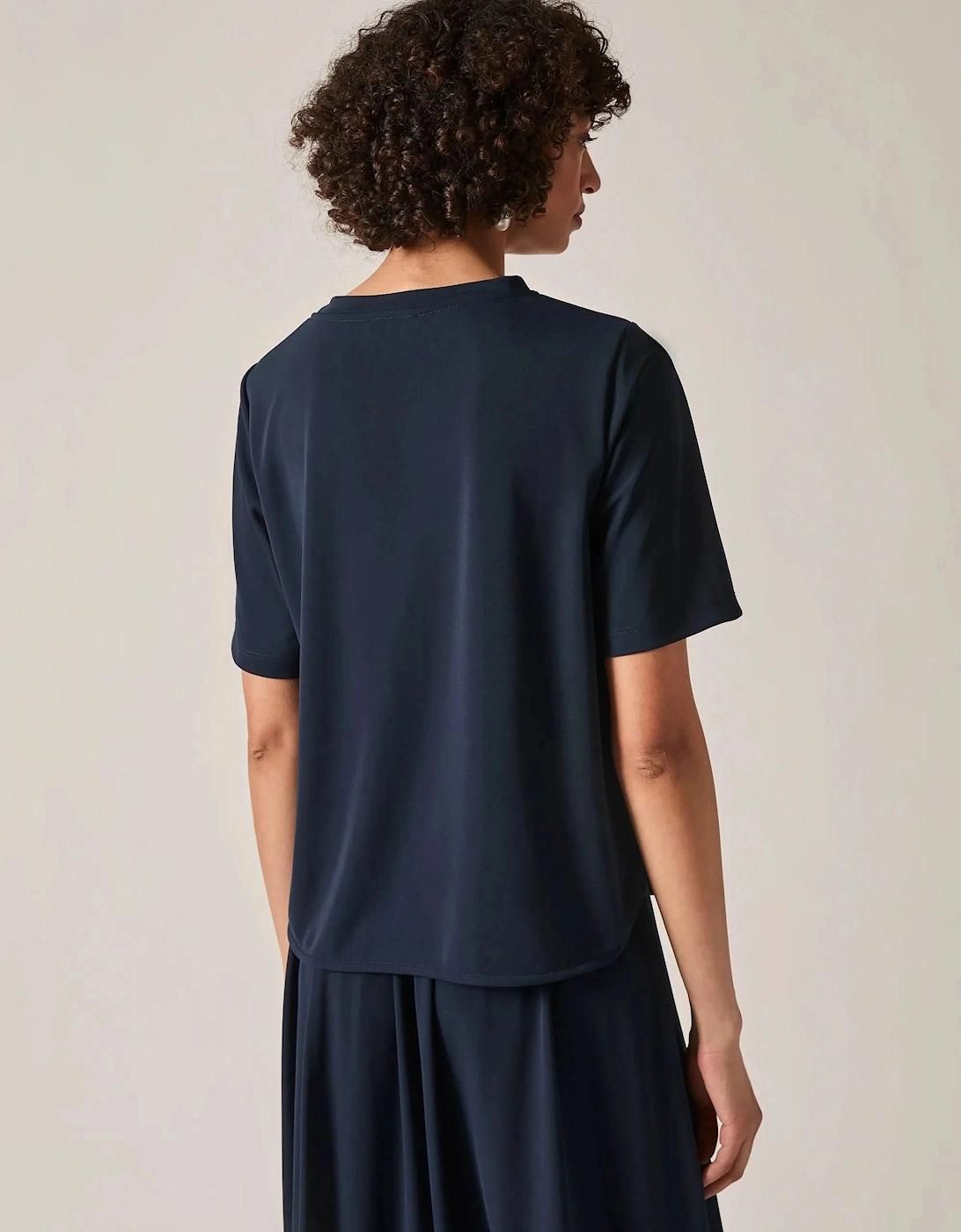 Navy Jersey Relaxed Top