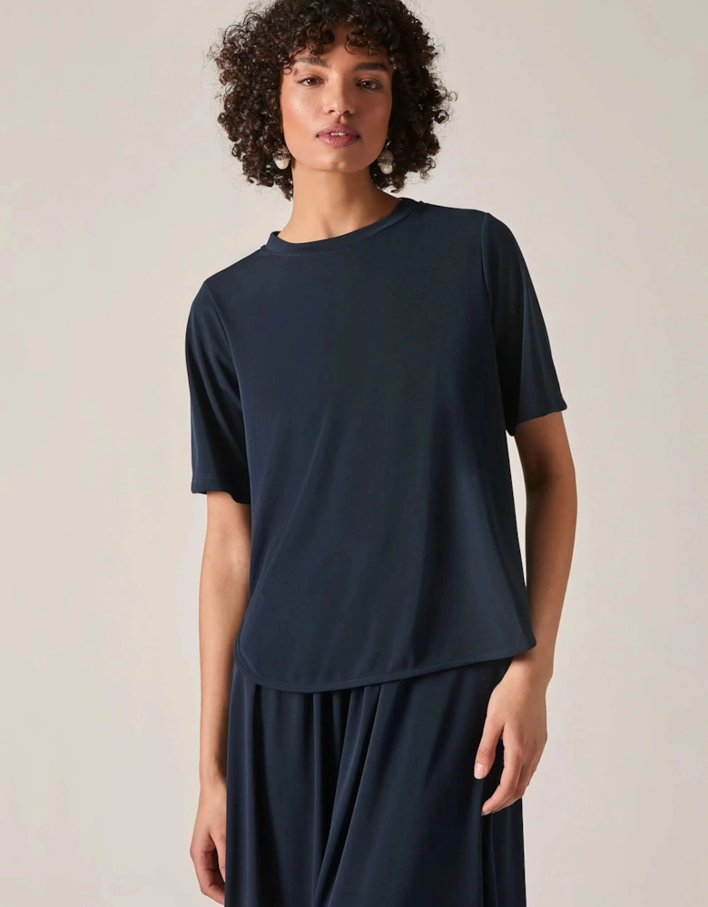 Navy Jersey Relaxed Top