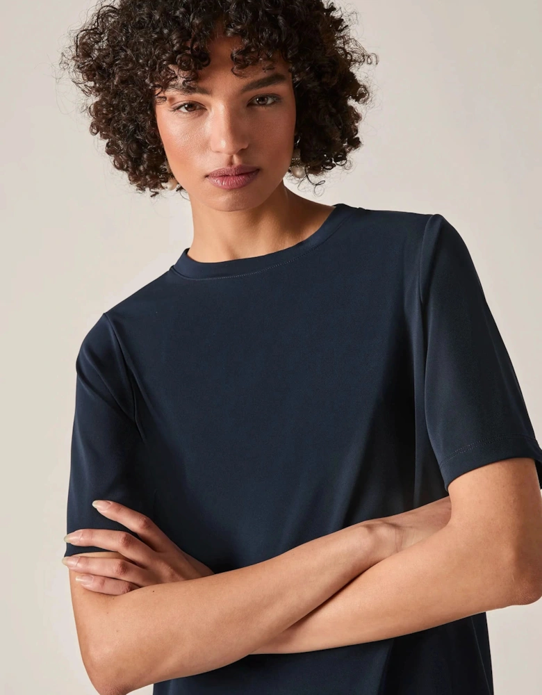 Navy Jersey Relaxed Top