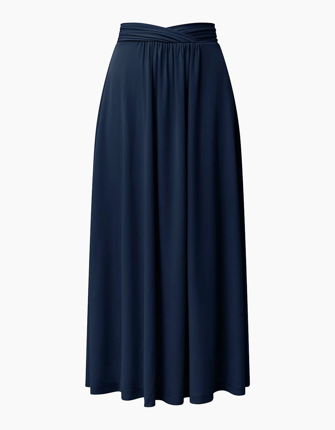 Navy Jersey Midi Skirt
