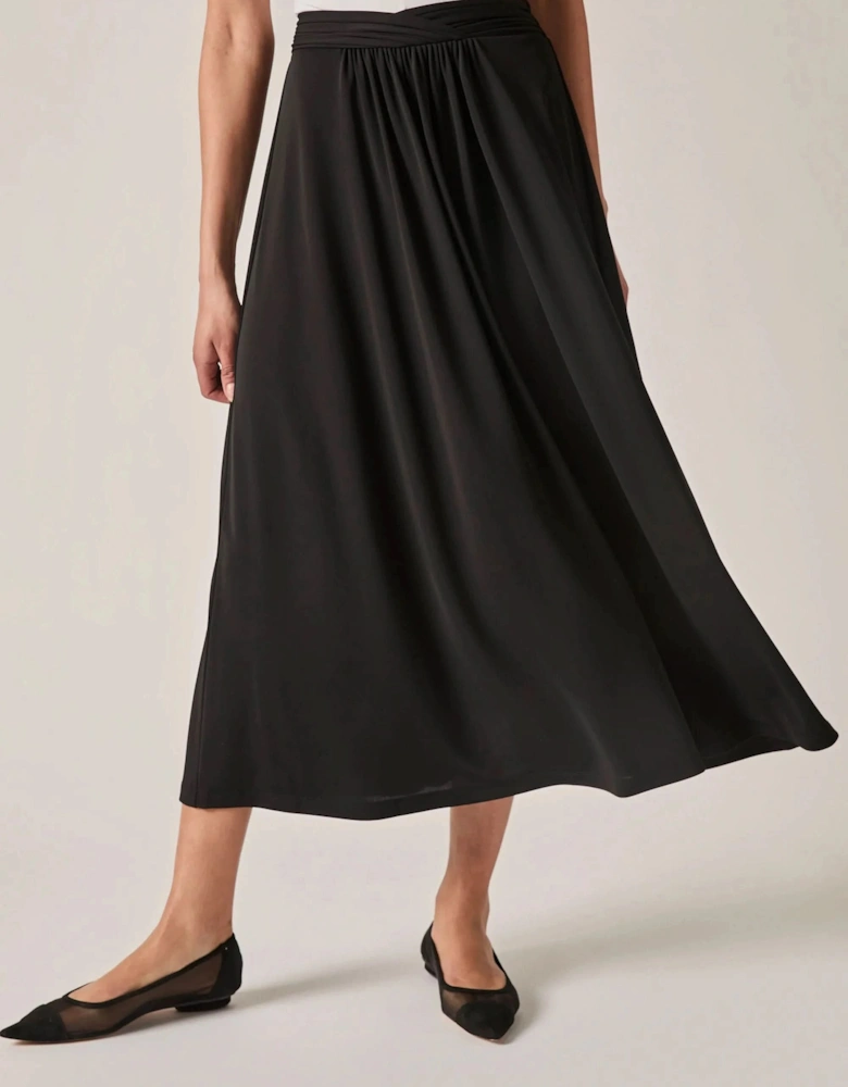 Black Jersey Midi Skirt