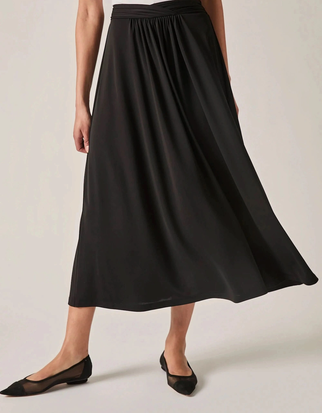 Black Jersey Midi Skirt
