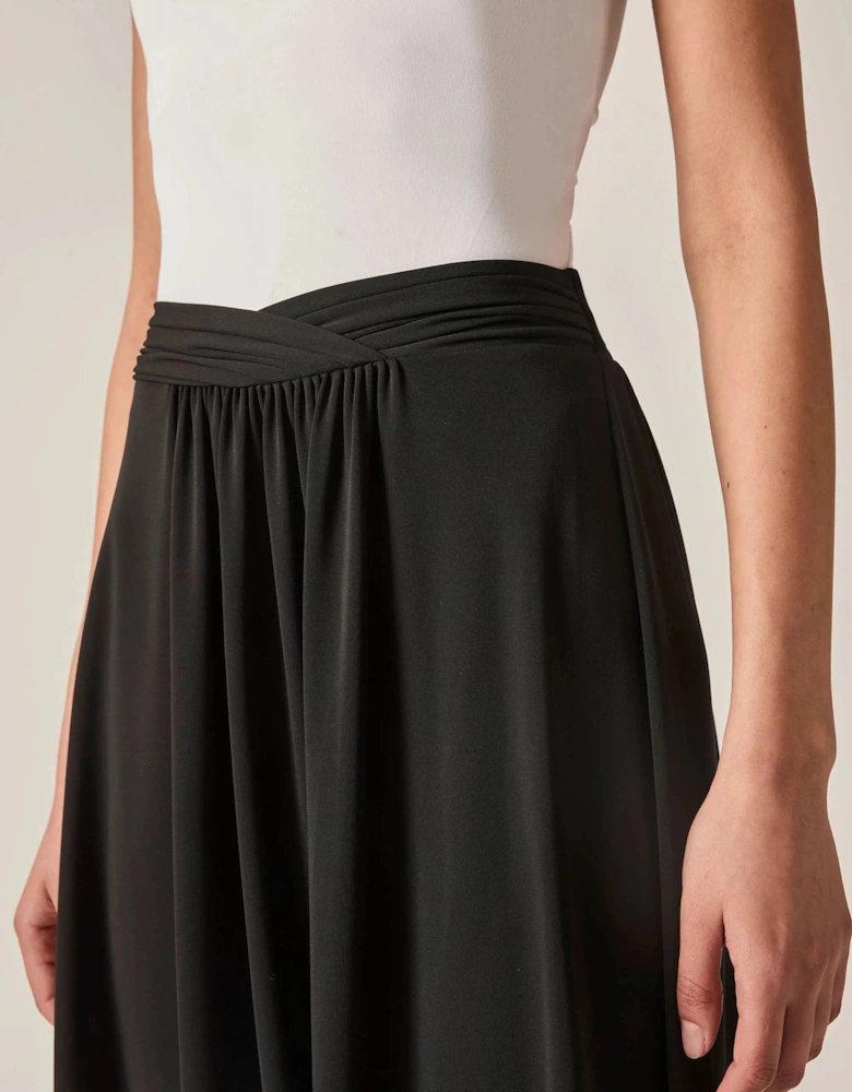 Black Jersey Midi Skirt