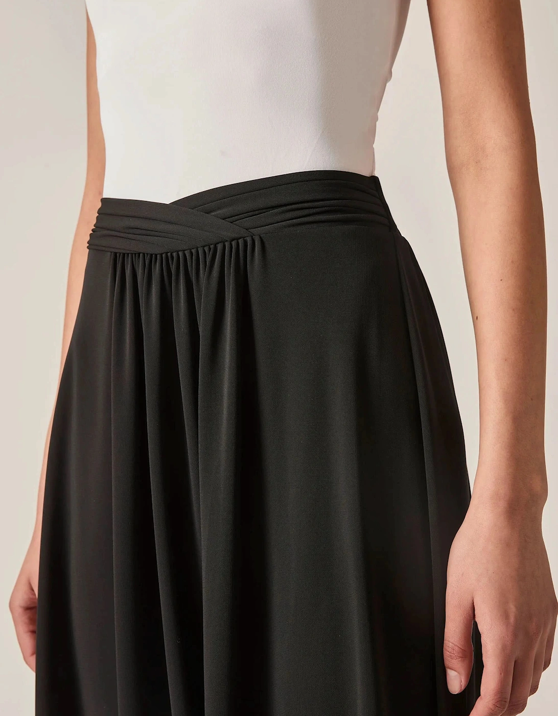 Black Jersey Midi Skirt