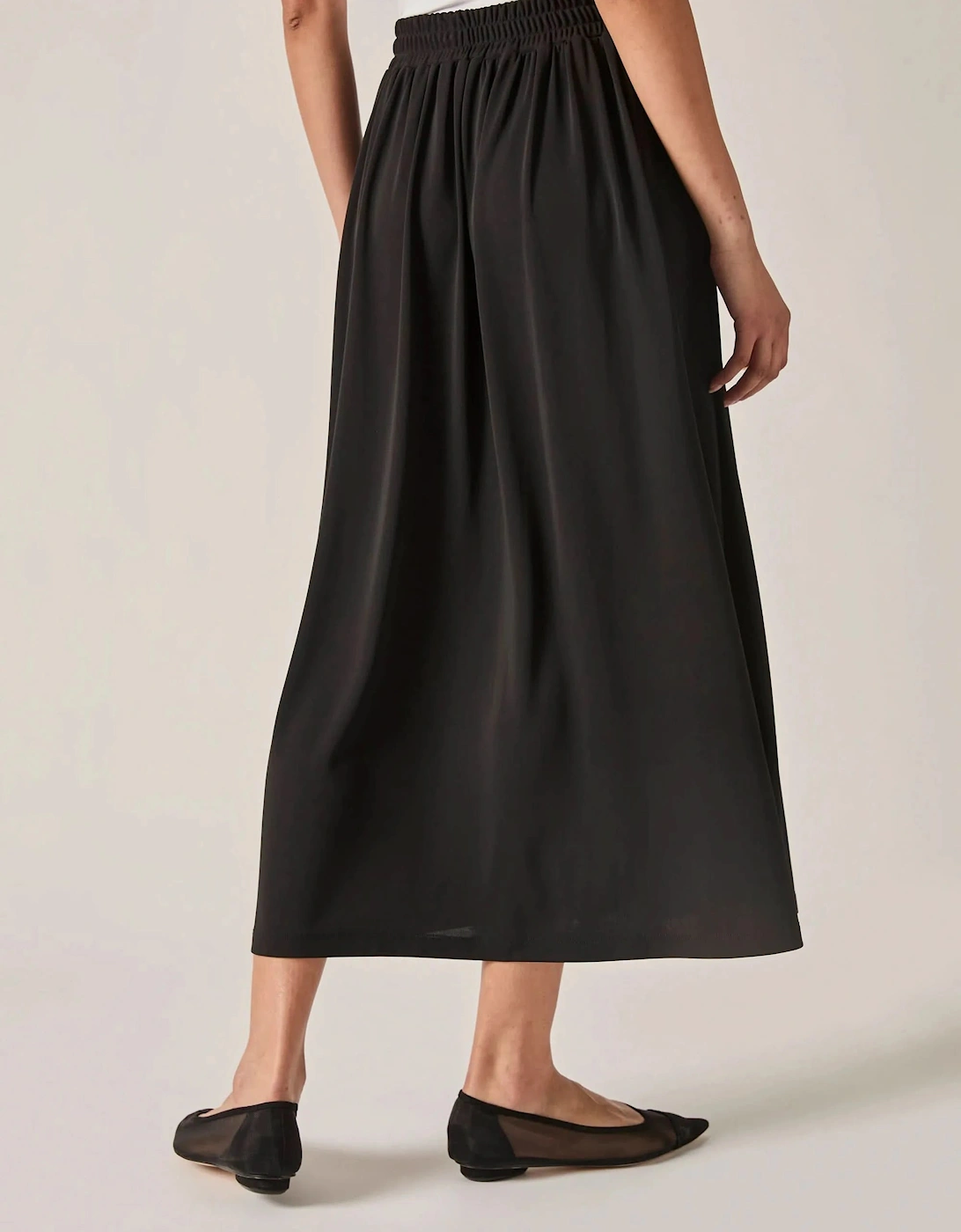 Black Jersey Midi Skirt
