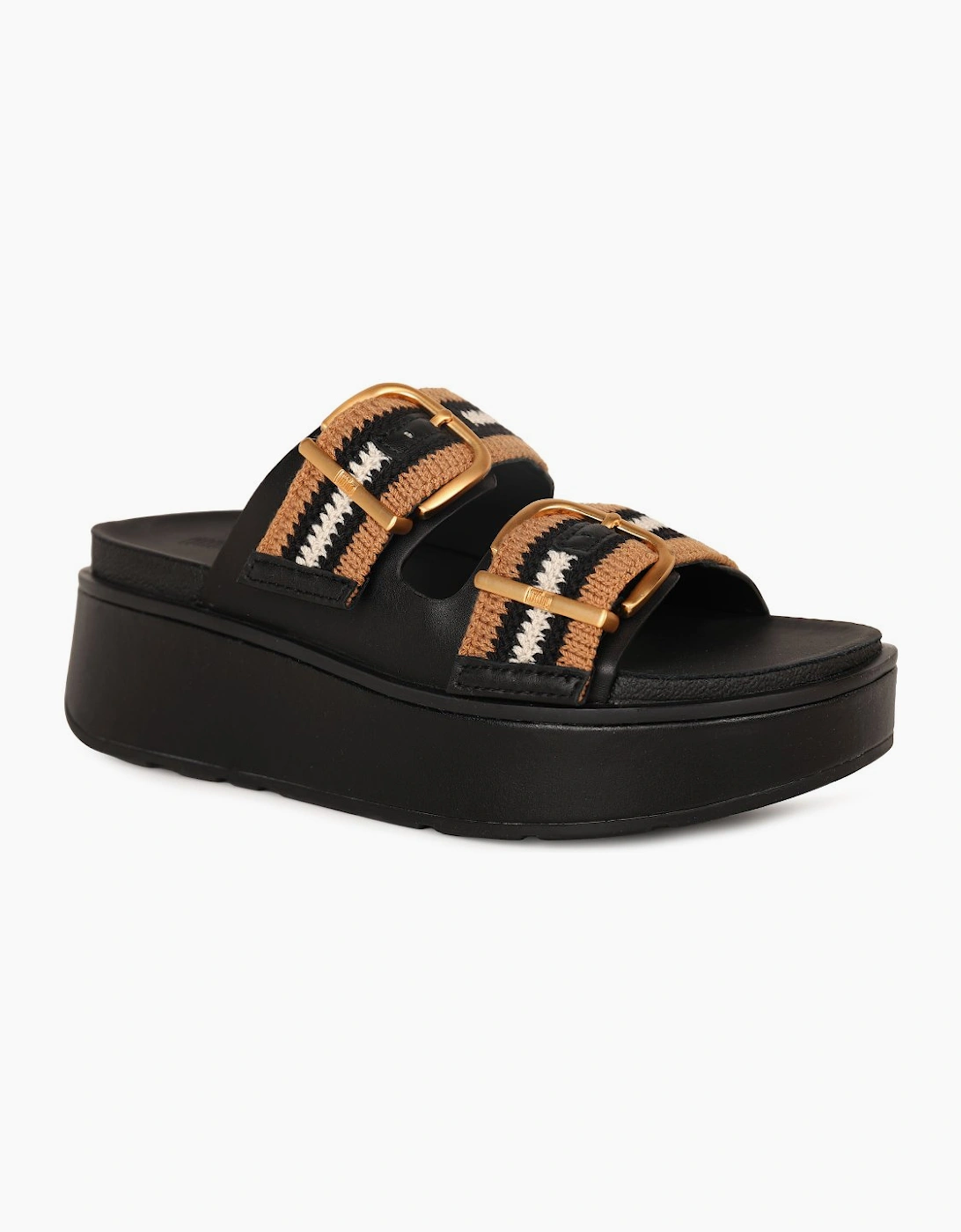 Fitflop Women's Max Buckle Stripe Sandals - Black - Size: 3