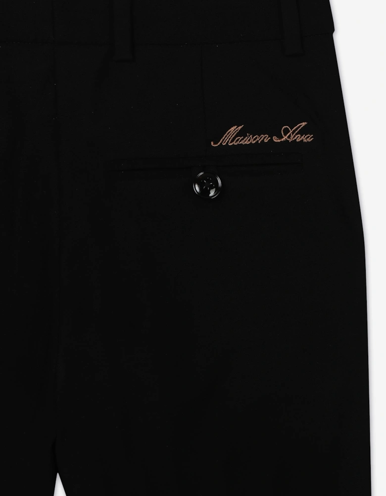 Maison Ava Boys Wool Blend Tristan Trousers in Black