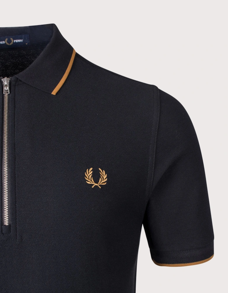 Regular Fit Crepe Piqué Polo Shirt