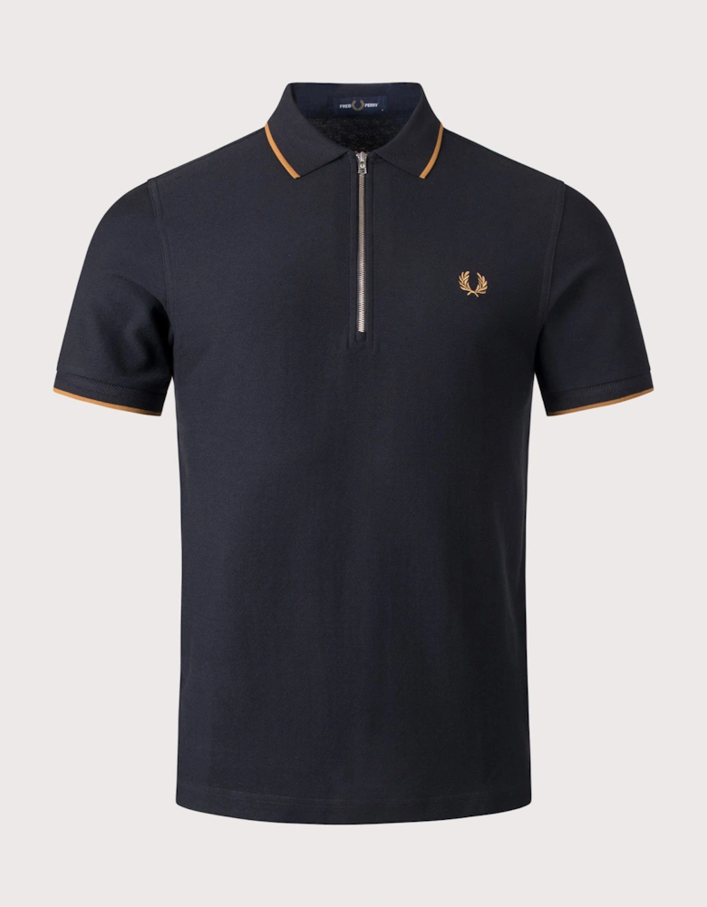 Regular Fit Crepe Piqué Polo Shirt