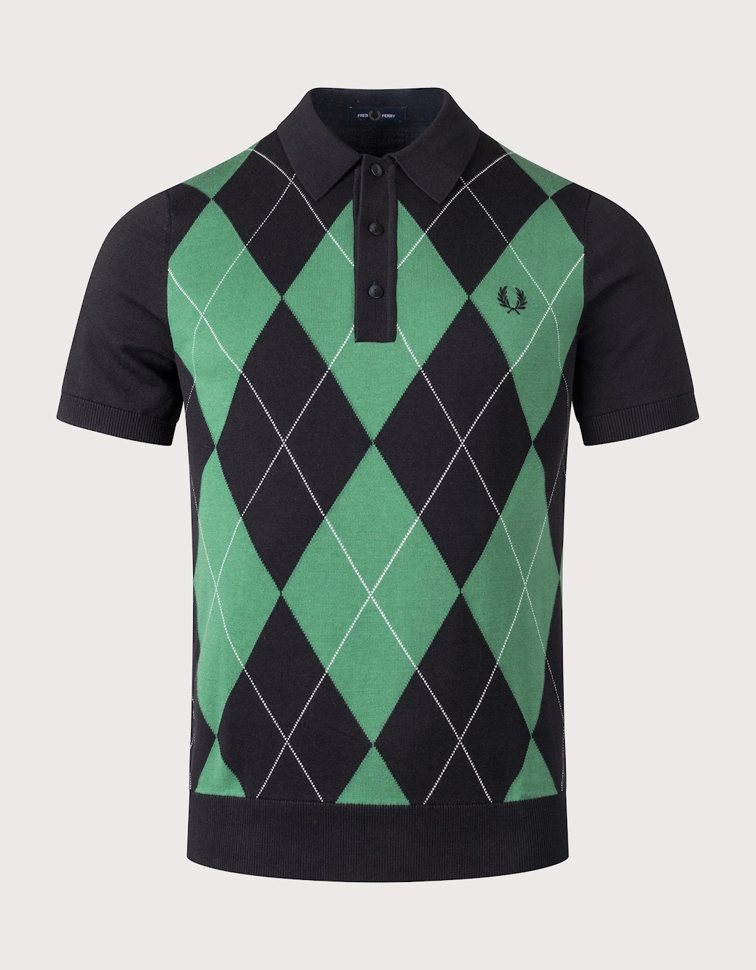 Regular Fit Argyle Knitted Polo Shirt