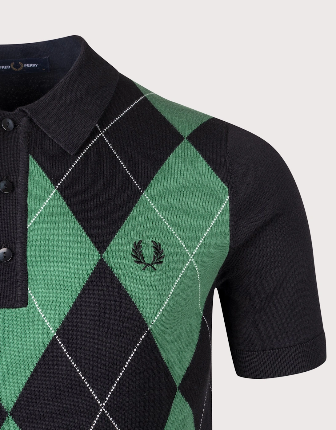 Regular Fit Argyle Knitted Polo Shirt