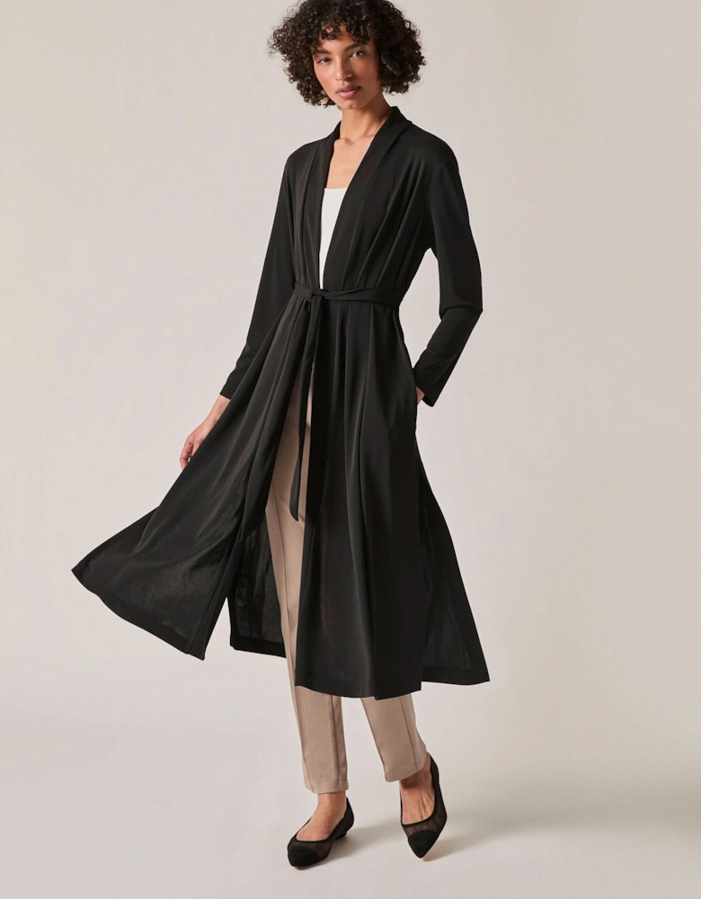 Black Jersey Longline Cardigan