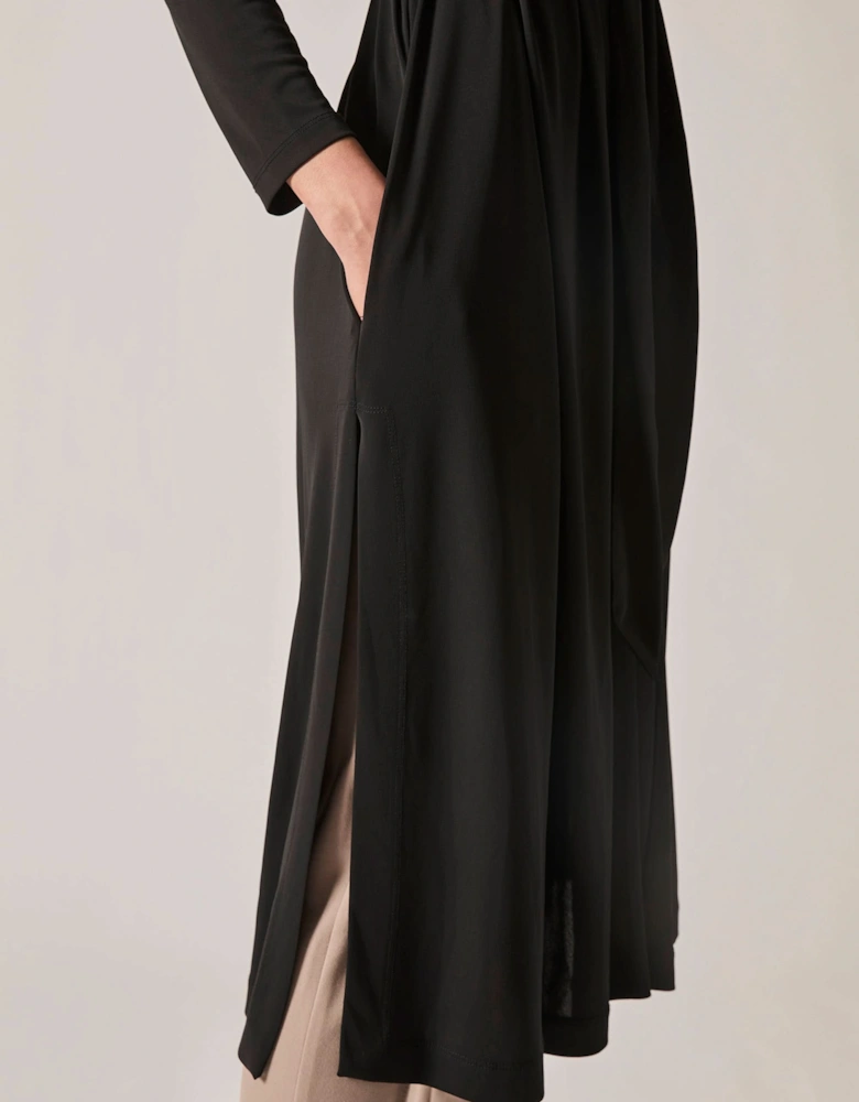 Black Jersey Longline Cardigan