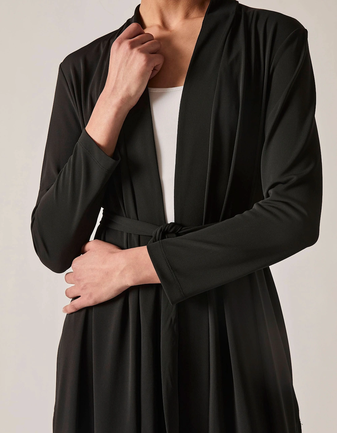 Black Jersey Longline Cardigan