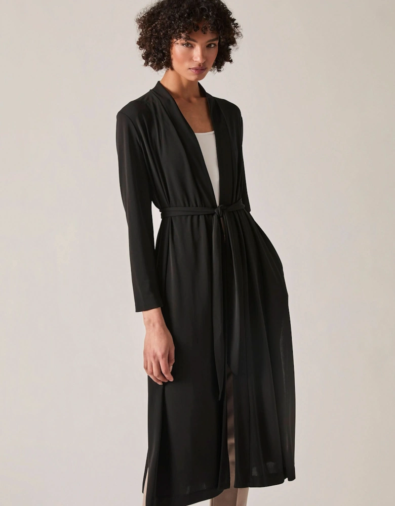 Black Jersey Longline Cardigan